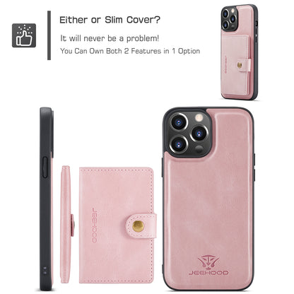 Magnetic Detachable Card Holder iPhone 13 Pro Case Leather Flip