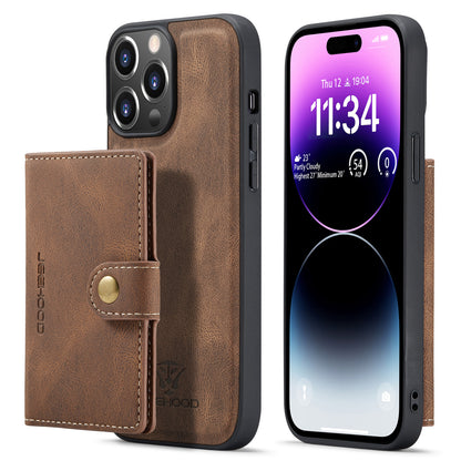 Magnetic Detachable Card Holder iPhone 13 Pro Case Leather Flip