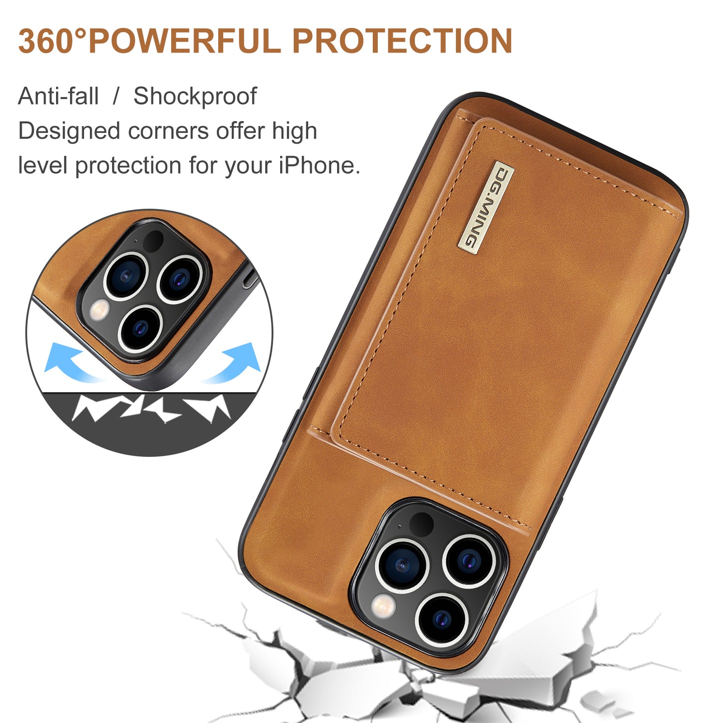 Retro Detachable Fold Wallet iPhone 14 Pro Case Magnetic Clip