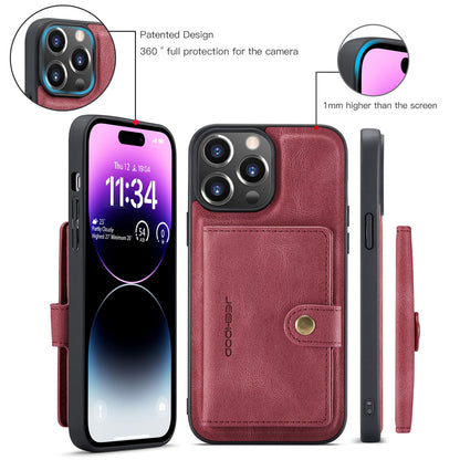 Magnetic Detachable Card Holder iPhone 14 Pro Case Leather Flip