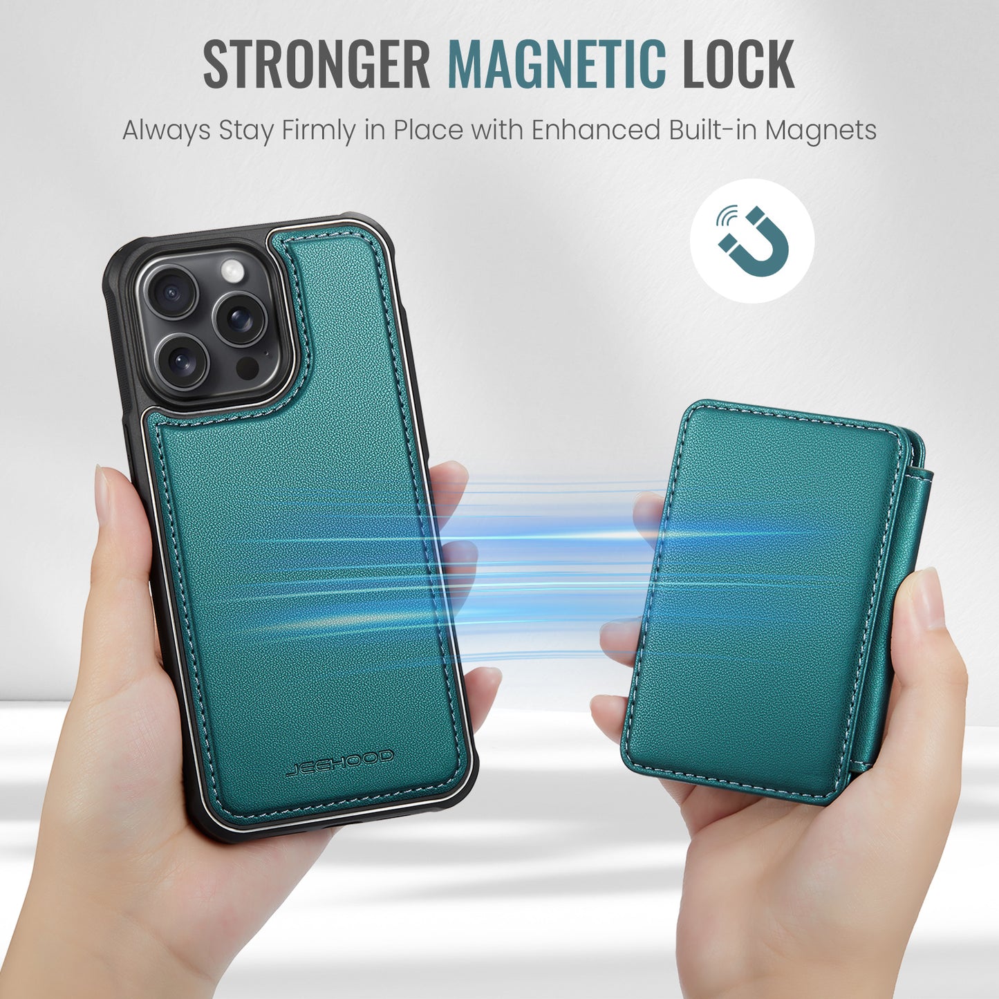 Magnetic Card Holder iPhone 14 Pro Max Case Detachable RFID Blocking