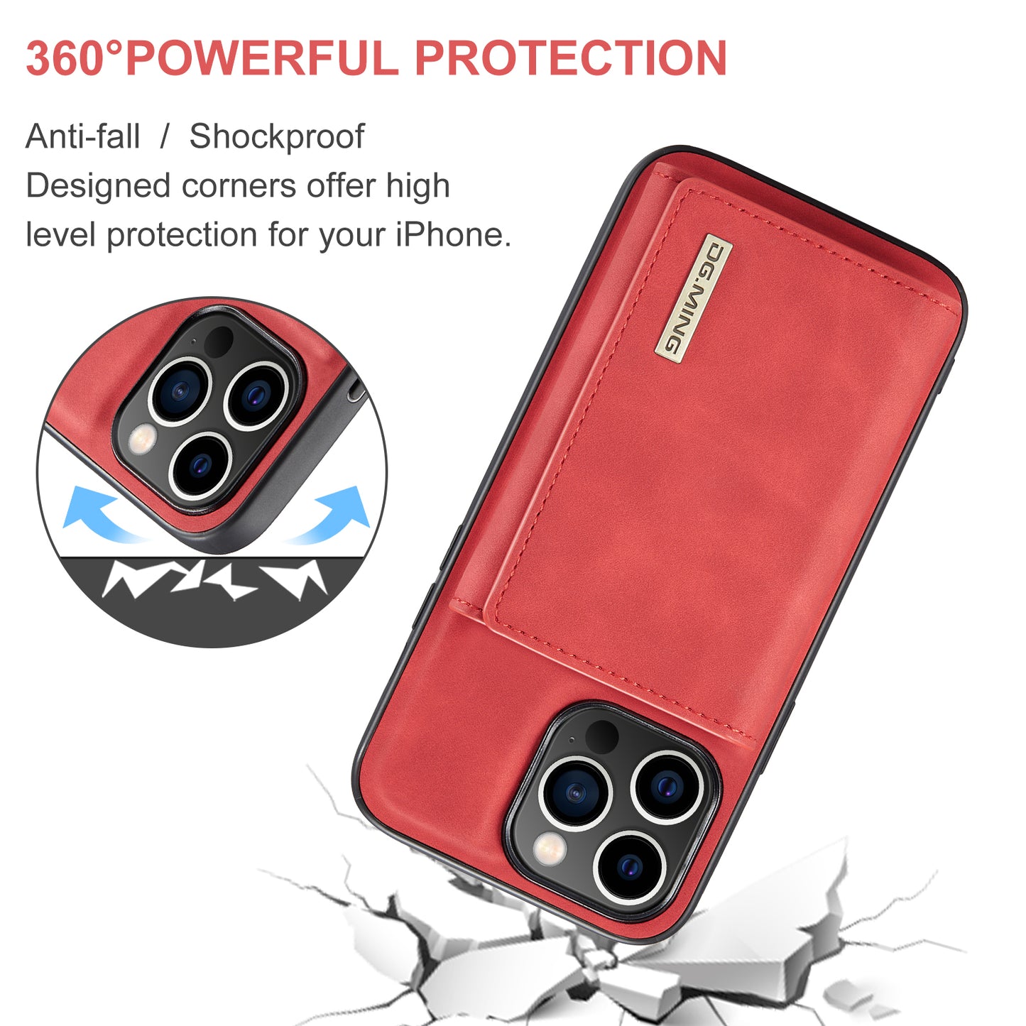 Retro Detachable Fold Wallet iPhone 14 Pro Max Case Magnetic Clip