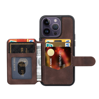 Fantasy Card Slots Buckle iPhone 14 Pro Max Case Leather Anti-theft