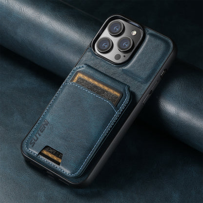 Oil Wax Leather Card Bag iPhone 14 Pro Case Magnetic