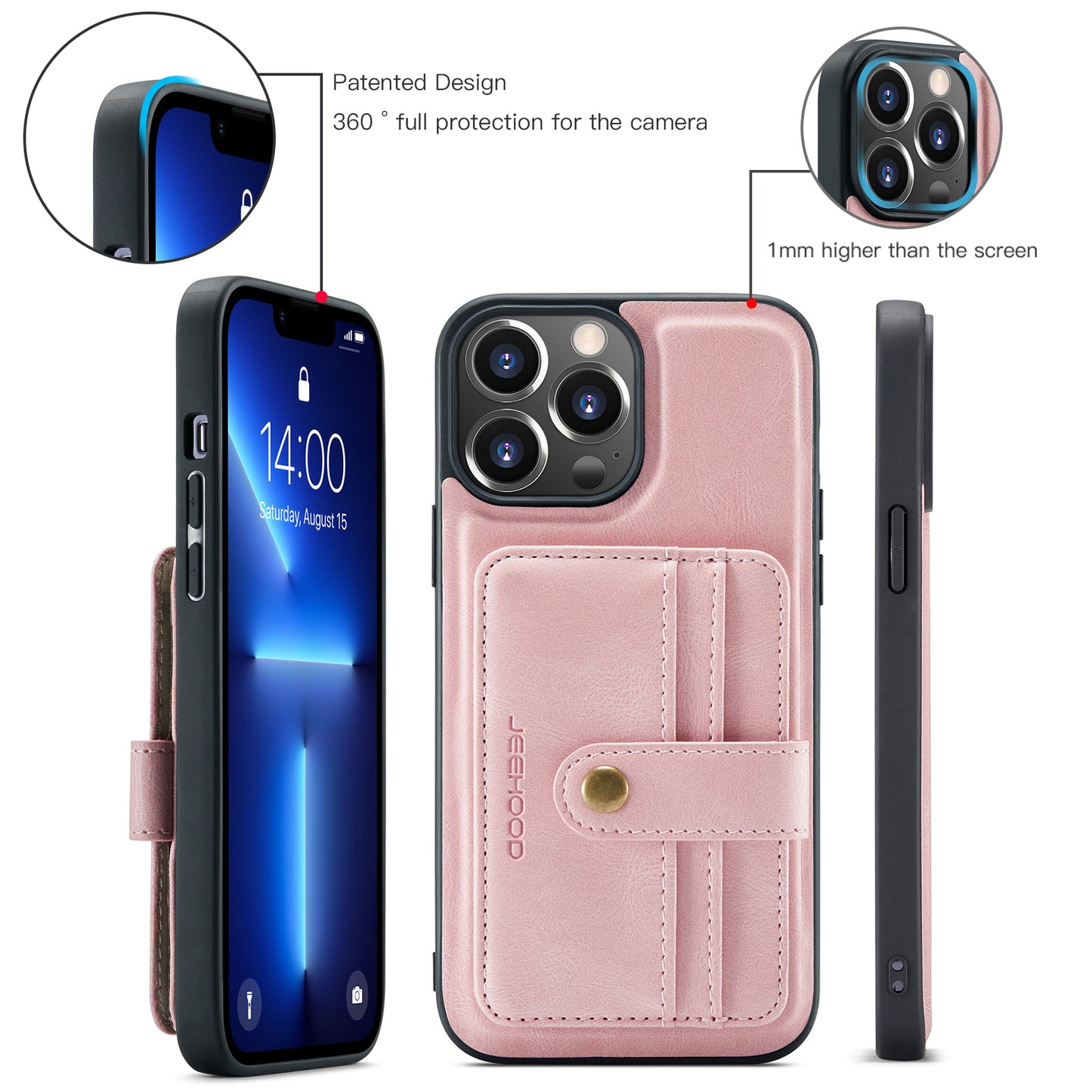 Powerful Magnetic Card Holder iPhone 14 Pro Max Case Detachable