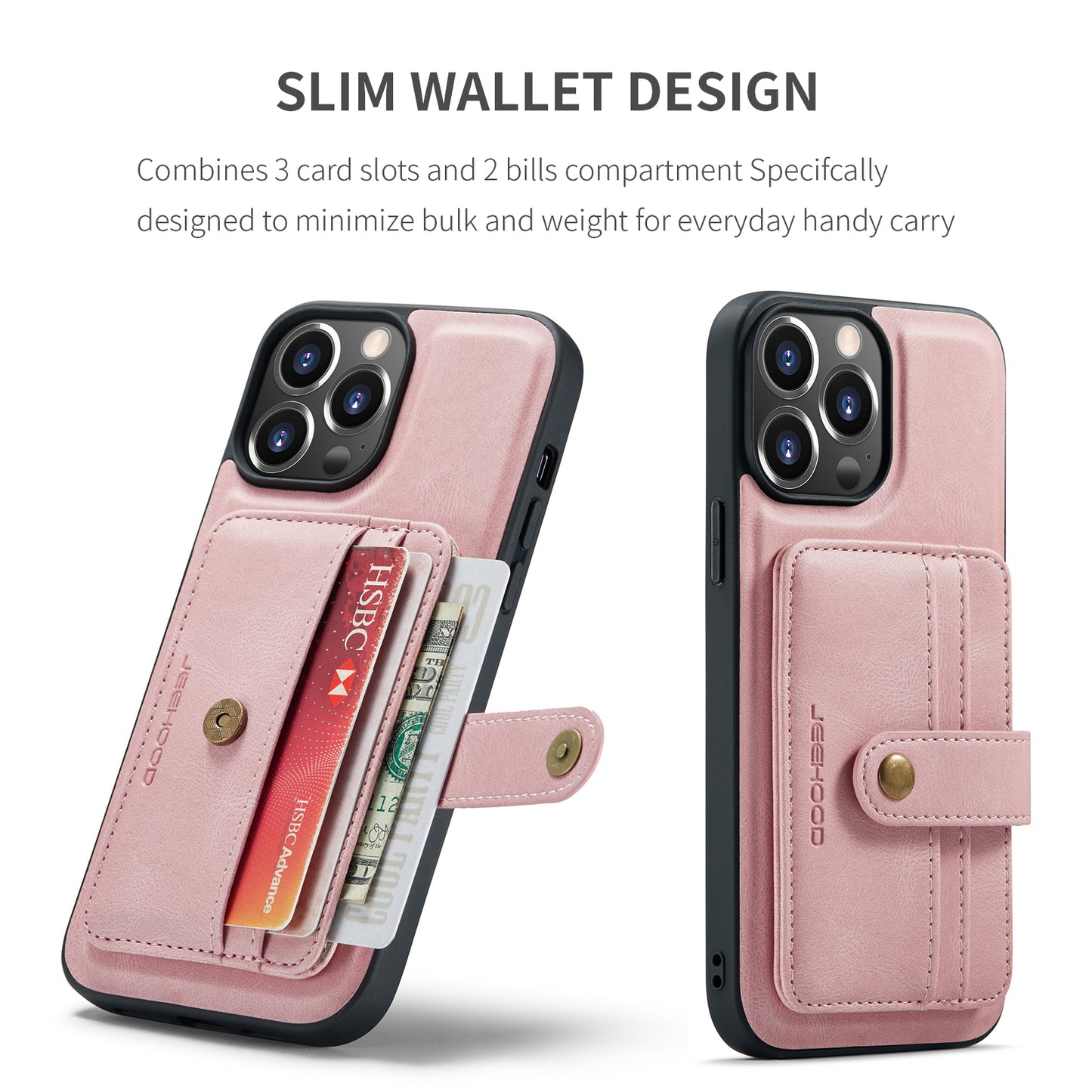 Powerful Magnetic Card Holder iPhone 14 Pro Max Case Detachable