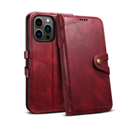 Dual Protection iPhone 14 Pro Case Retro Book Leather