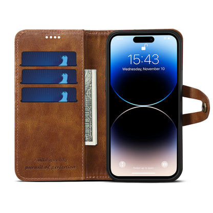 Dual Protection iPhone 14 Pro Case Retro Book Leather