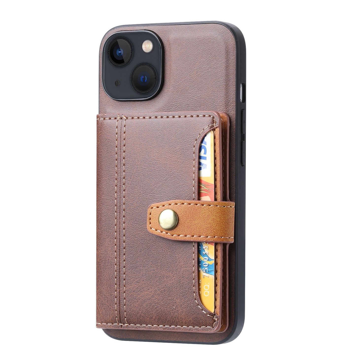 Buckle Retro Leather iPhone 14 Pro Max Case Stand Multi-card Slots