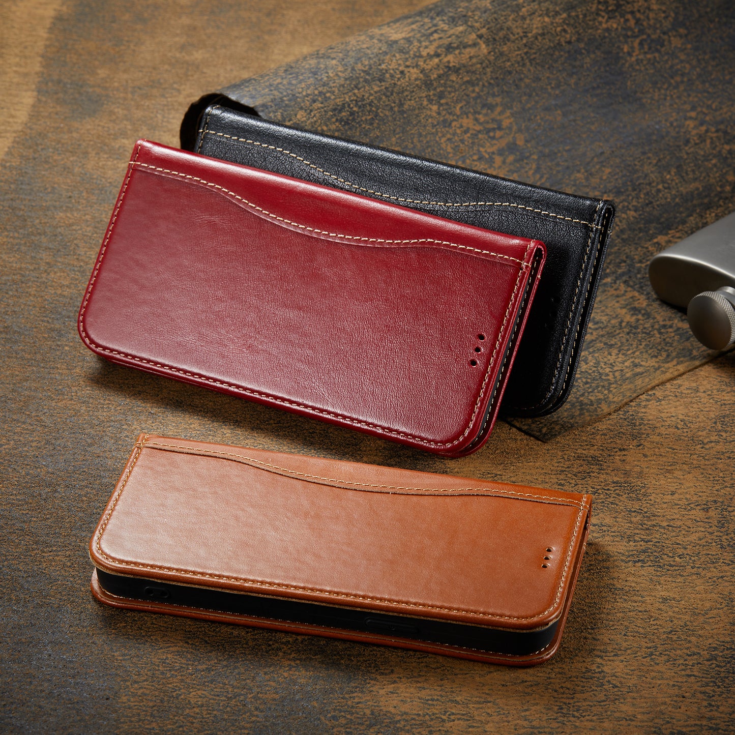 West Gun Crow Genuine Leather iPhone 14 Case Wallet