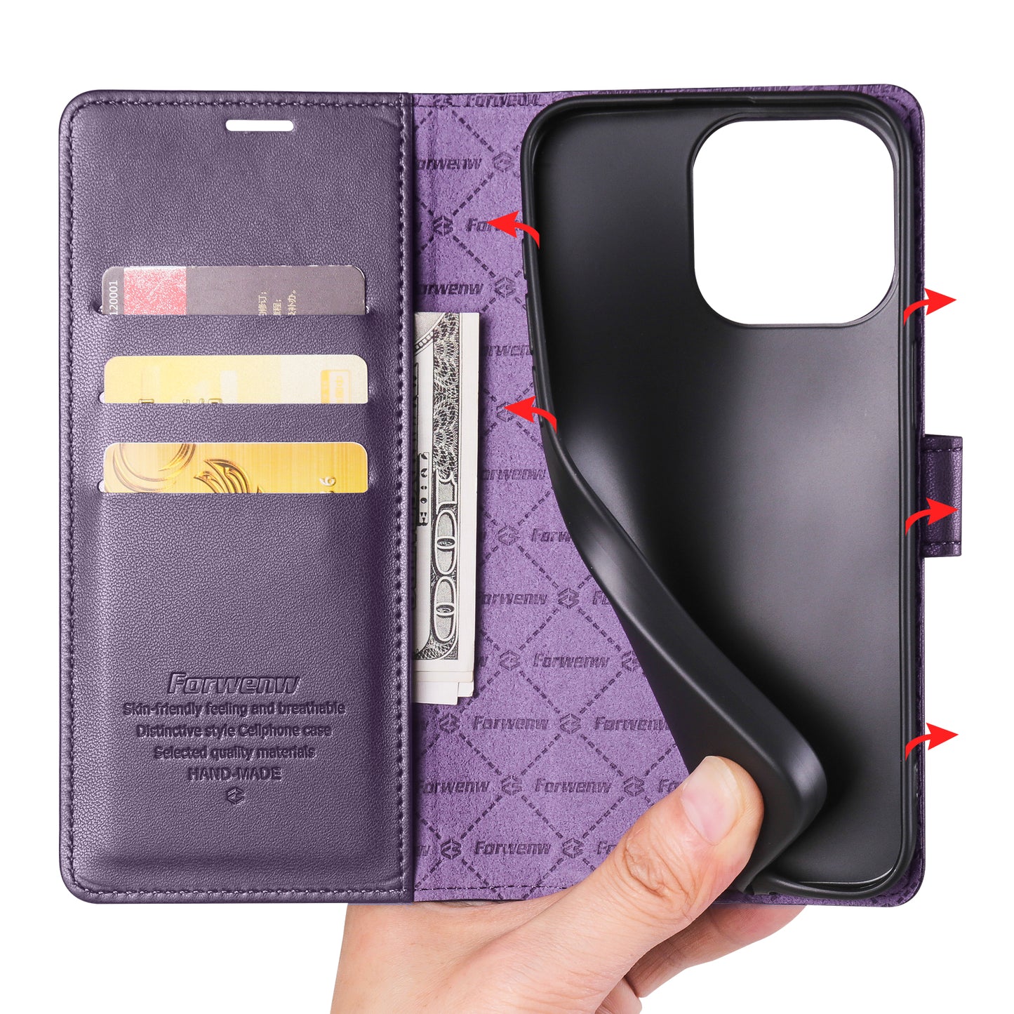 Gorgeous Wallet Leather iPhone 15 Case Stand