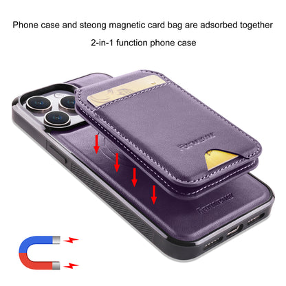 Detachable 2-in-1 Leather Card Bag iPhone 16 Pro Max Case Magnetic