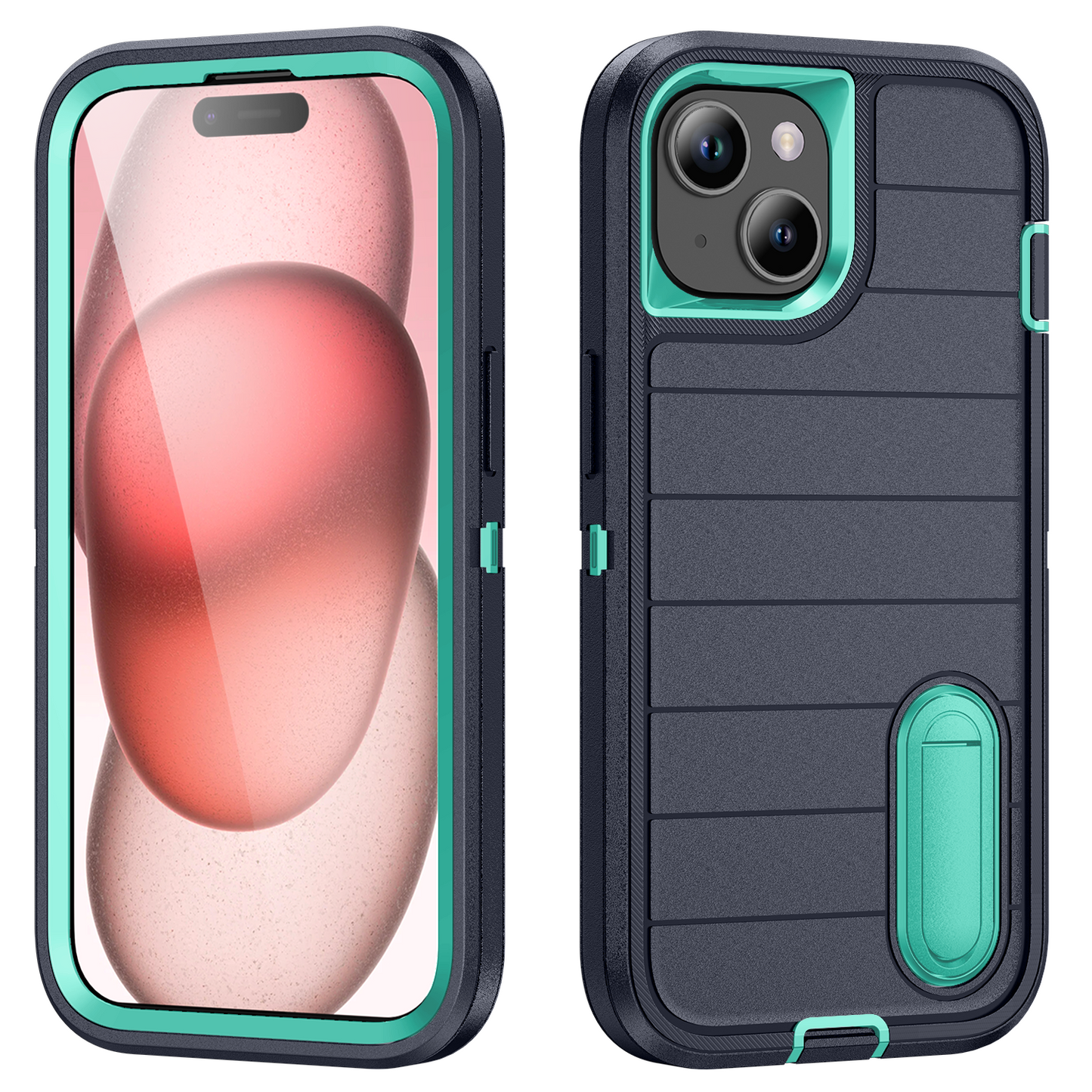 Defender iPhone 15 Plus Case Rotating Ring Stand