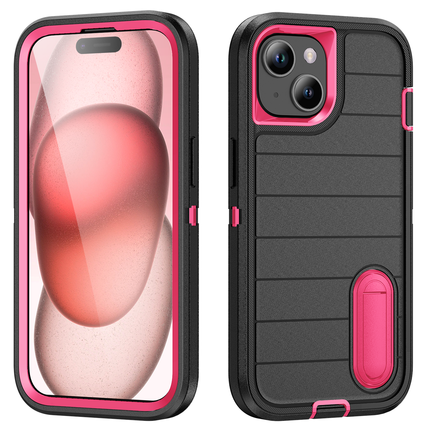 Defender iPhone 15 Plus Case Rotating Ring Stand