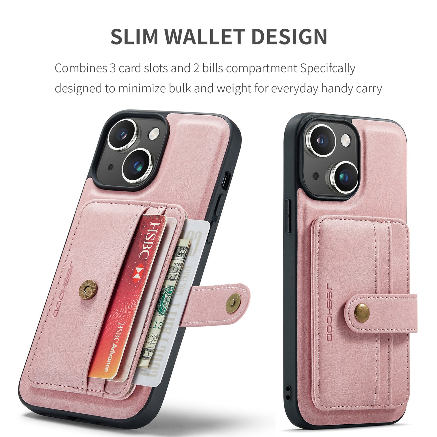 Powerful Magnetic Card Holder iPhone 15 Plus Case Detachable