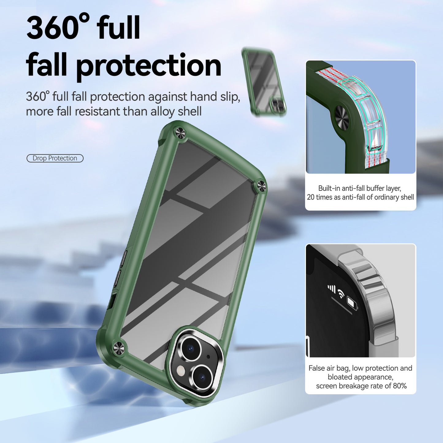 Goldwing Camera Protection Clear iPhone 15 Plus Case