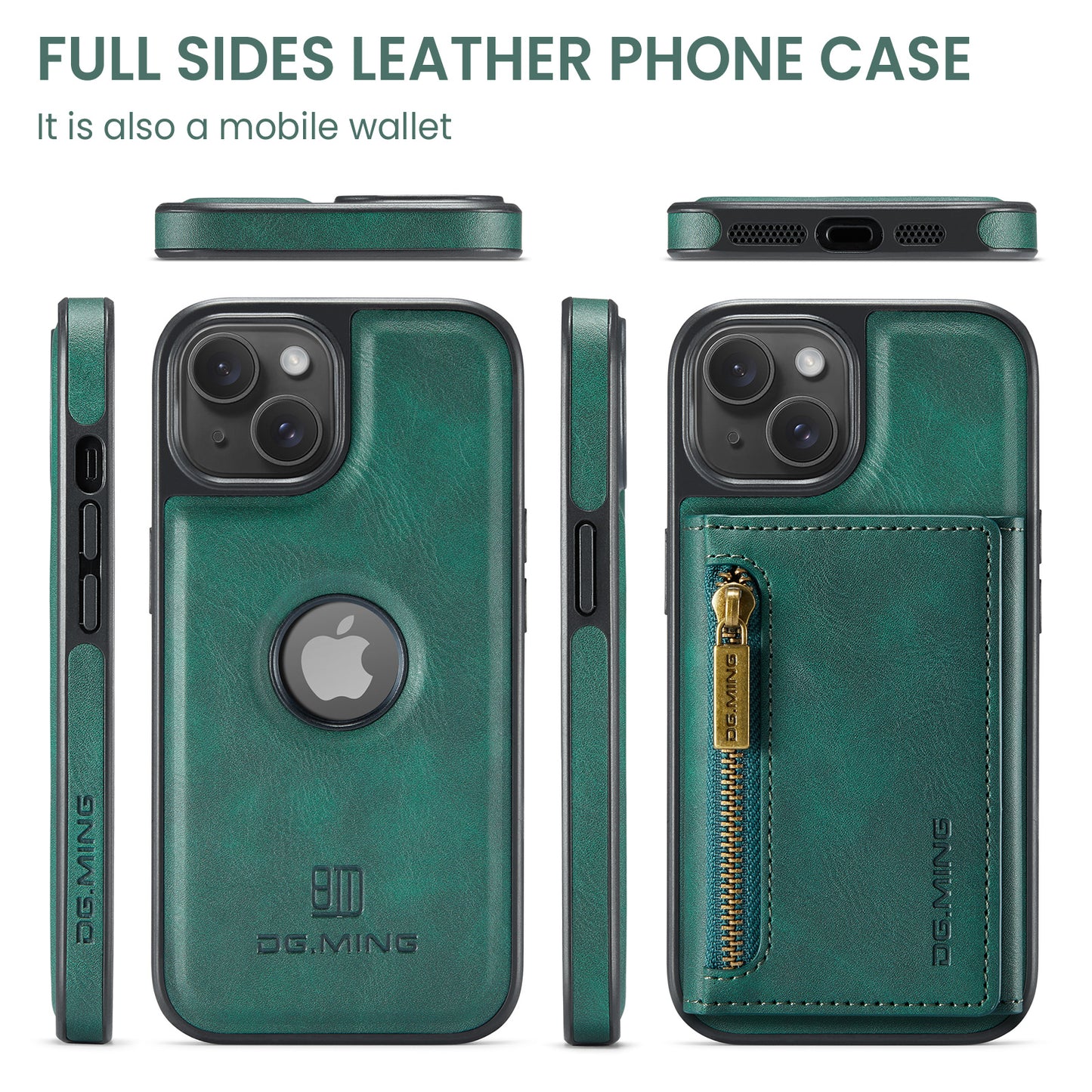 Wallet Detachable Tri-fold iPhone 15 Plus Case Muilti Card Slots