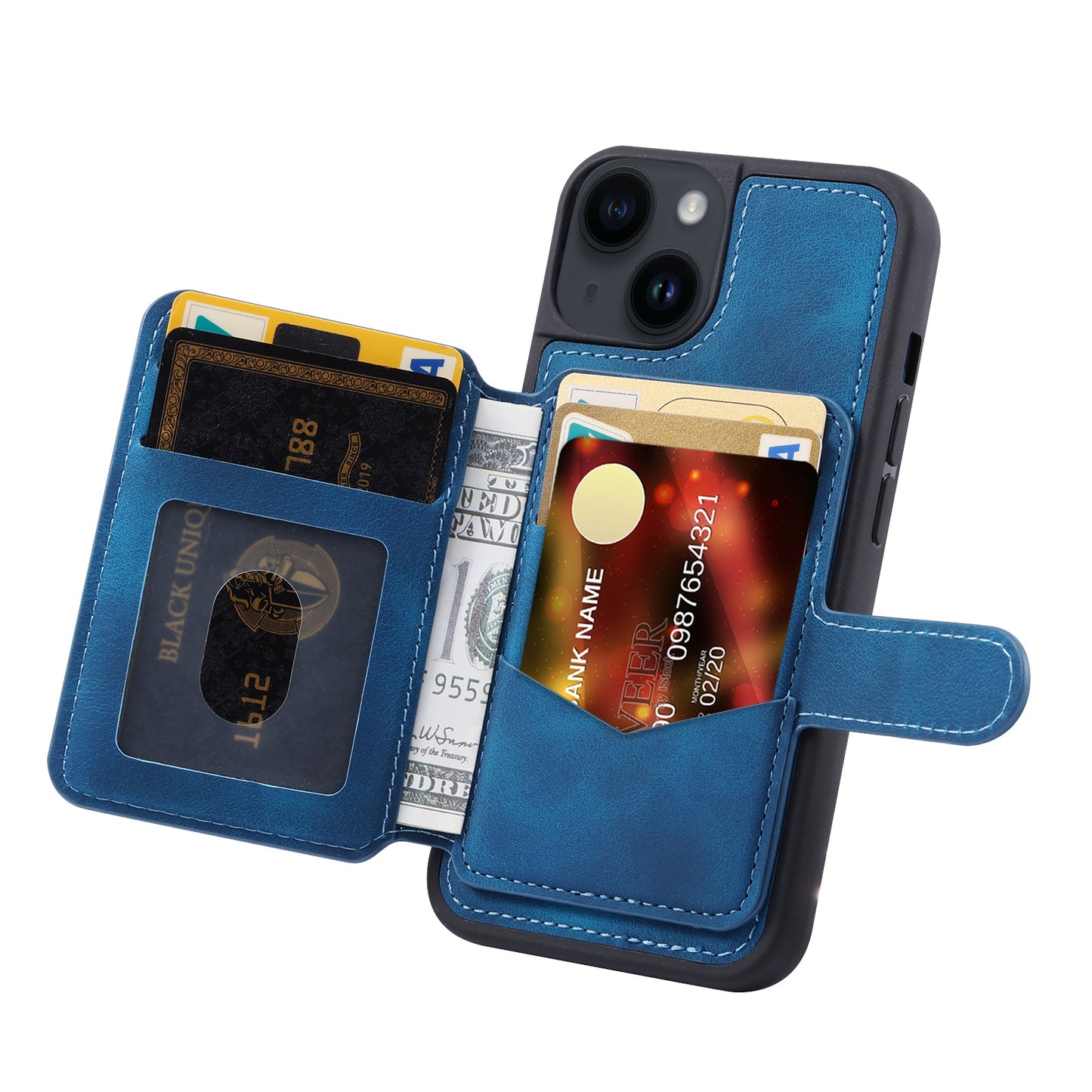 Fantasy Card Slots Buckle iPhone 16 Case Leather Anti-theft