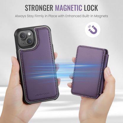 Magnetic Card Holder iPhone 16 Plus Case Detachable RFID Blocking