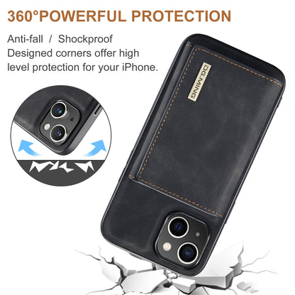 Retro Detachable Fold Wallet iPhone 15 Plus Case Magnetic Clip