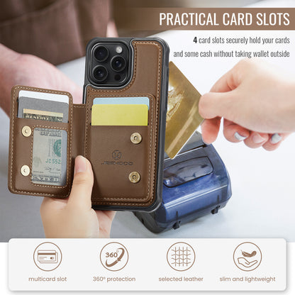 Magnetic Card Holder iPhone 16 Pro Case Detachable RFID Blocking