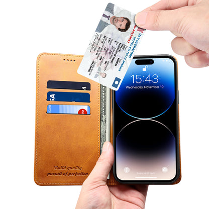 Calfskin Simple Wallet iPhone 16 Pro Max Case RFID Magnetic