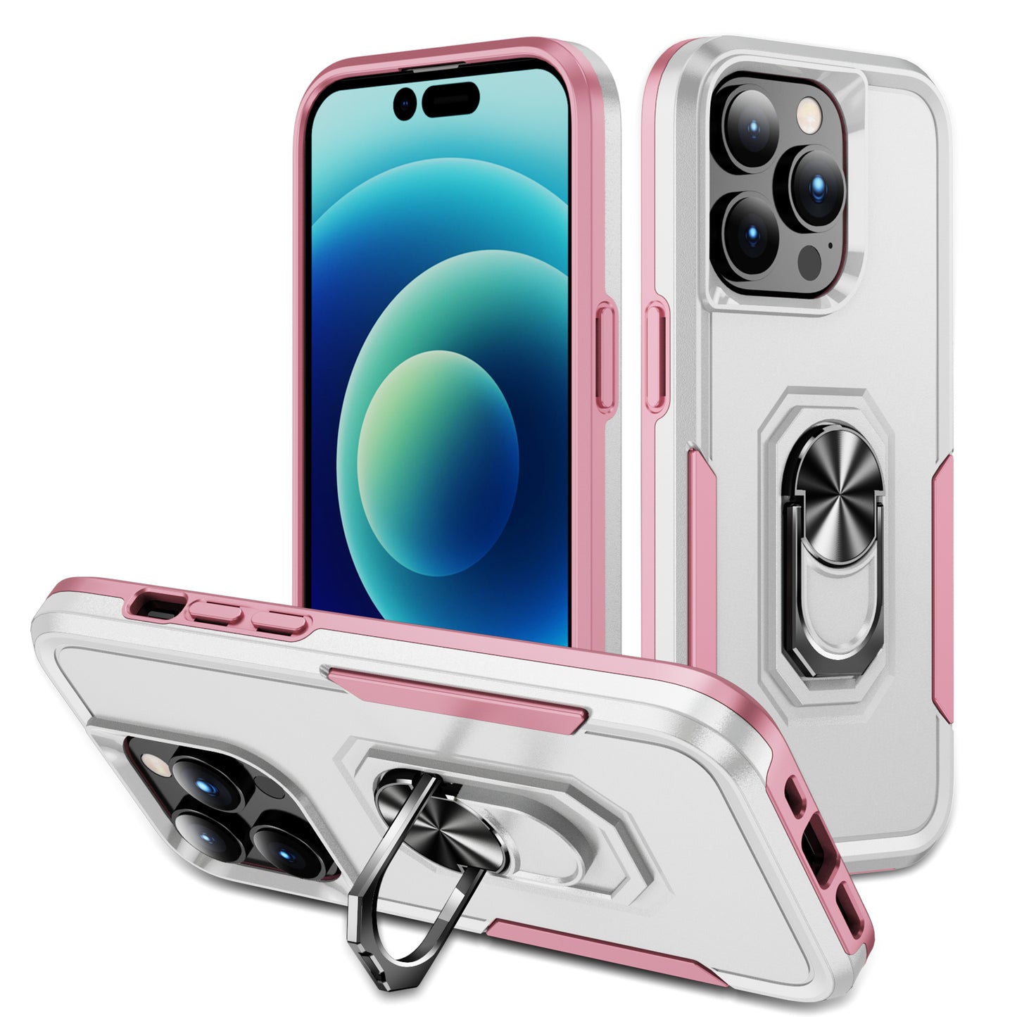 Pioneer iPhone 15 Pro Case Rotating Ring Stand