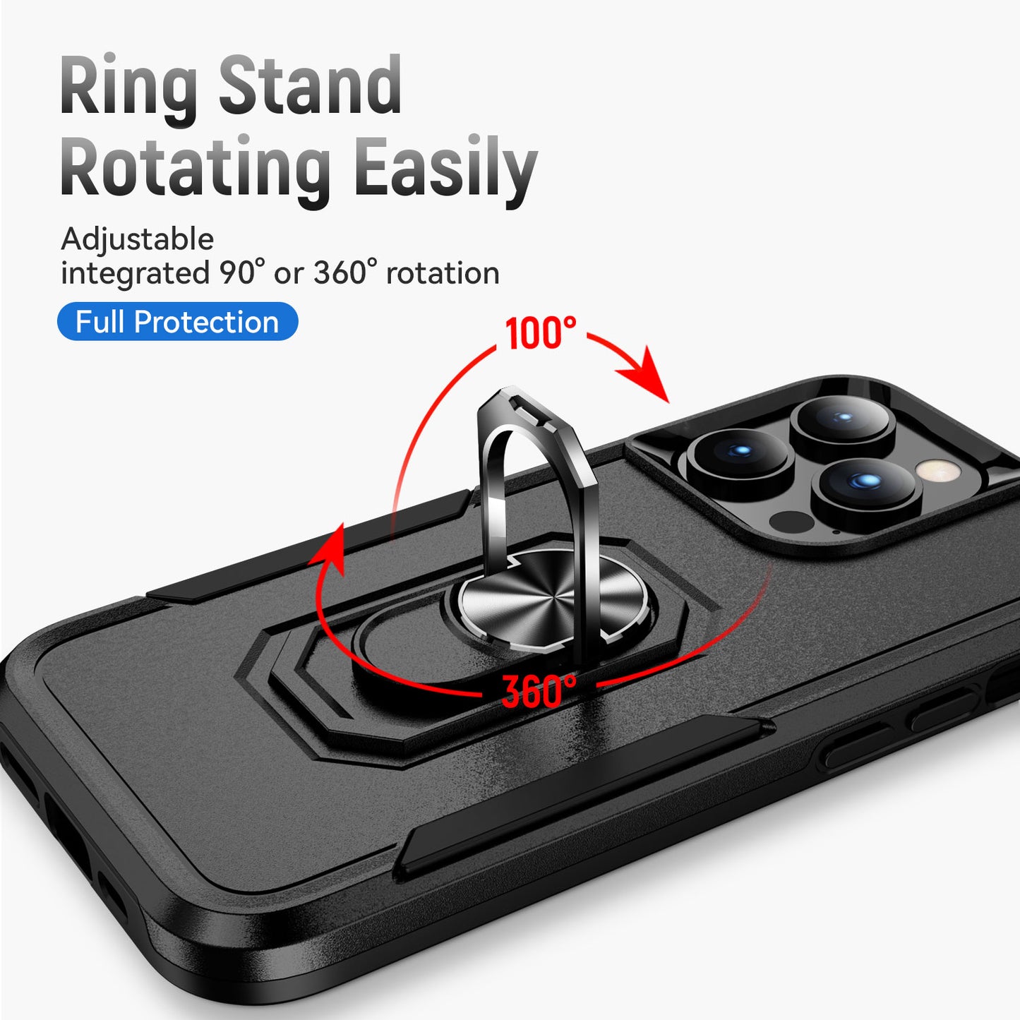 Pioneer iPhone 15 Pro Case Rotating Ring Stand