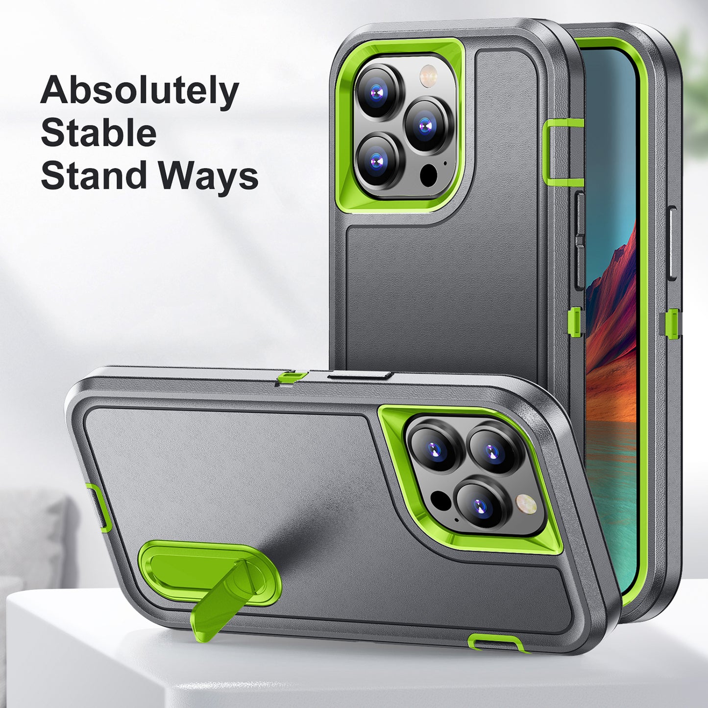 Defender Stand iPhone 15 Pro Max Case Military Protection