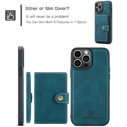 Magnetic Detachable Card Holder iPhone 16 Pro Case Leather Flip