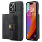 Magnetic Detachable Card Holder iPhone 16 Pro Case Leather Flip