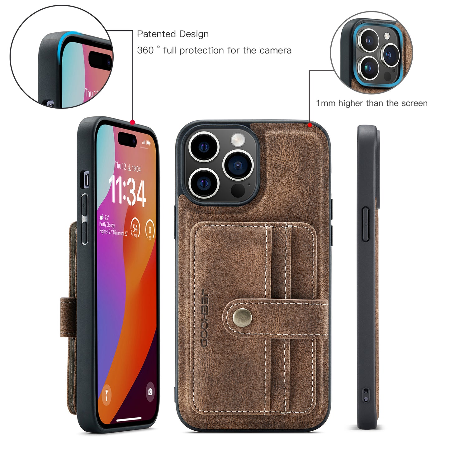 Powerful Magnetic Card Holder iPhone 16 Pro Case Detachable