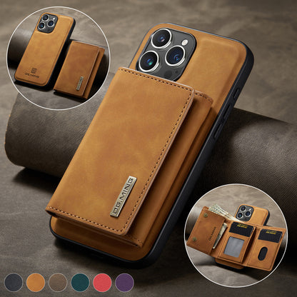 Retro Detachable Fold Wallet iPhone 15 Pro Case Magnetic Clip