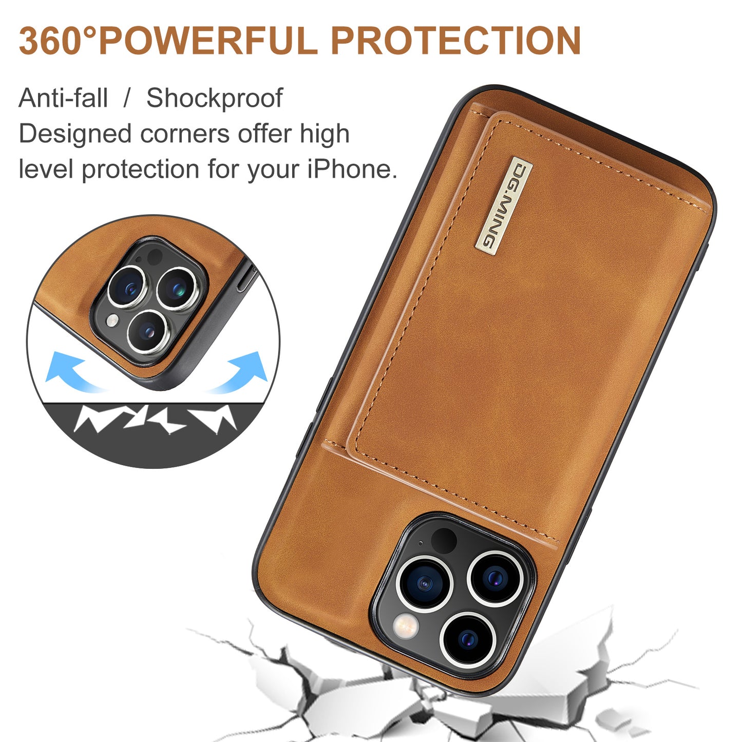 Retro Detachable Fold Wallet iPhone 15 Pro Case Magnetic Clip