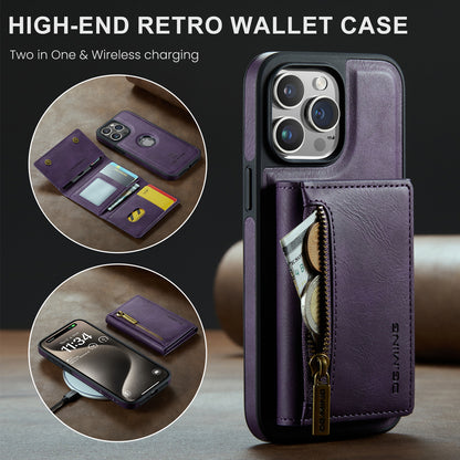 Wallet Detachable Tri-fold iPhone 15 Pro Case Muilti Card Slots