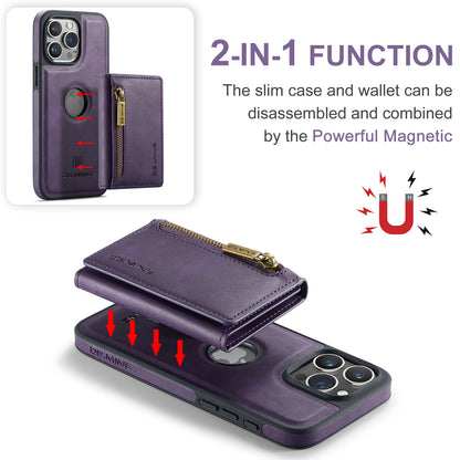 Wallet Detachable Tri-fold iPhone 15 Pro Case Muilti Card Slots