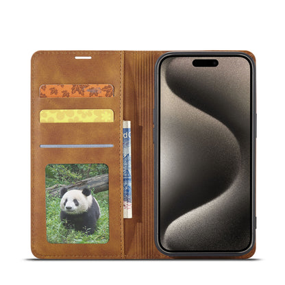 Illusion Slim Retro Leather iPhone 16 Pro Case Magnetic