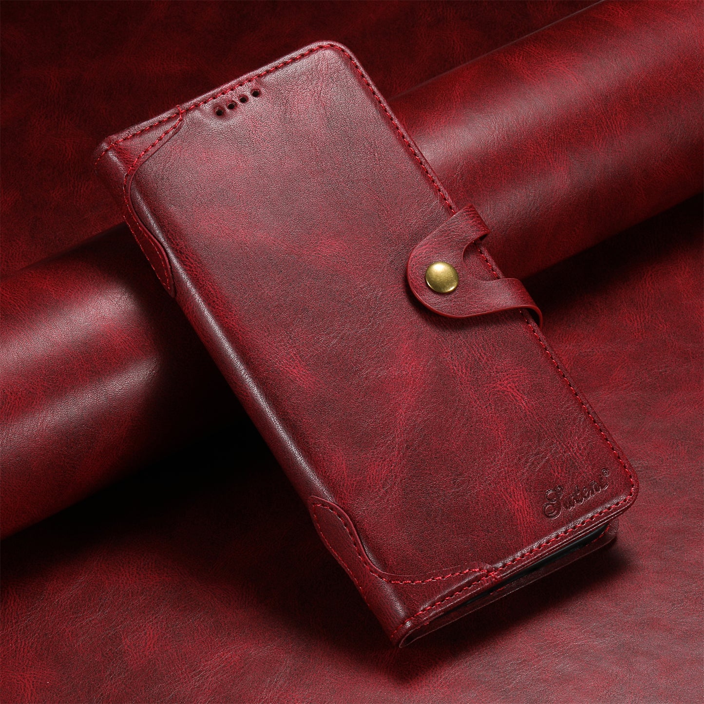 Dual Protection iPhone 15 Pro Case Retro Book Leather