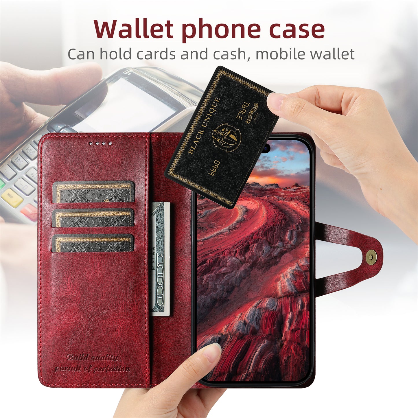 Dual Protection iPhone 15 Pro Case Retro Book Leather