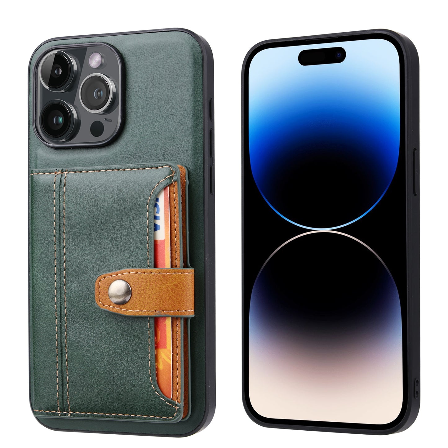 Buckle Retro Leather iPhone 16 Pro Case Stand Multi-card Slots