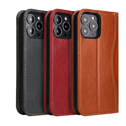 West Gun Crow Genuine Leather iPhone 15 Case Wallet