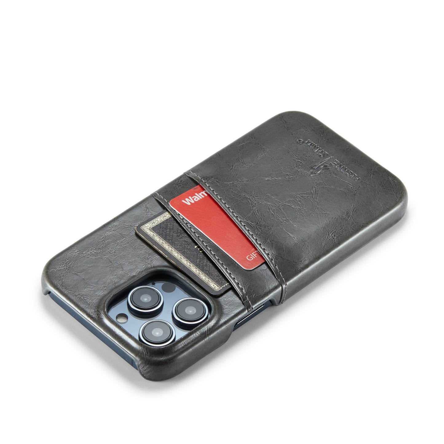 Oil Waxed Leather Card Holder iPhone 16 Case Back