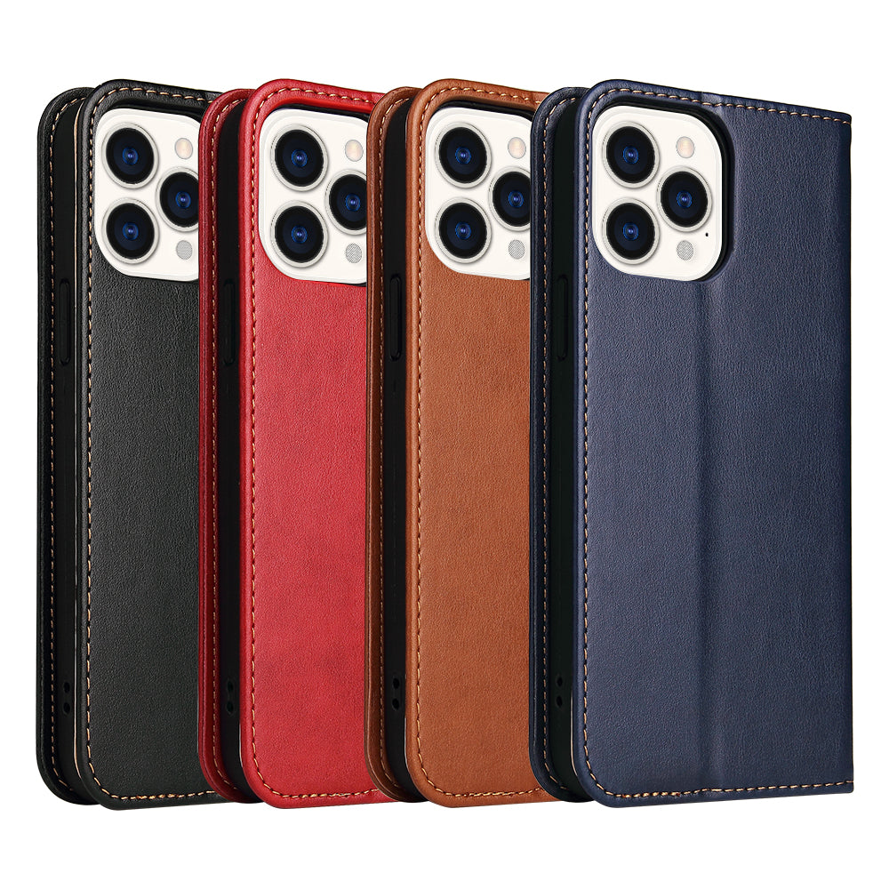 PU Leather iPhone 16 Case Wallet Stand Texture Deluxe