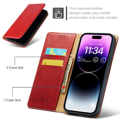 PU Leather iPhone 16 Case Wallet Stand Texture Deluxe