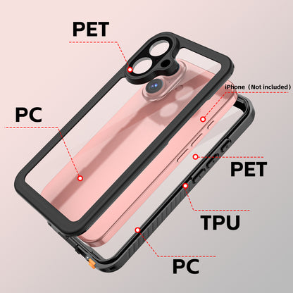 Twill Swimming IP68 Waterproof iPhone 16 Case Bumper Combo