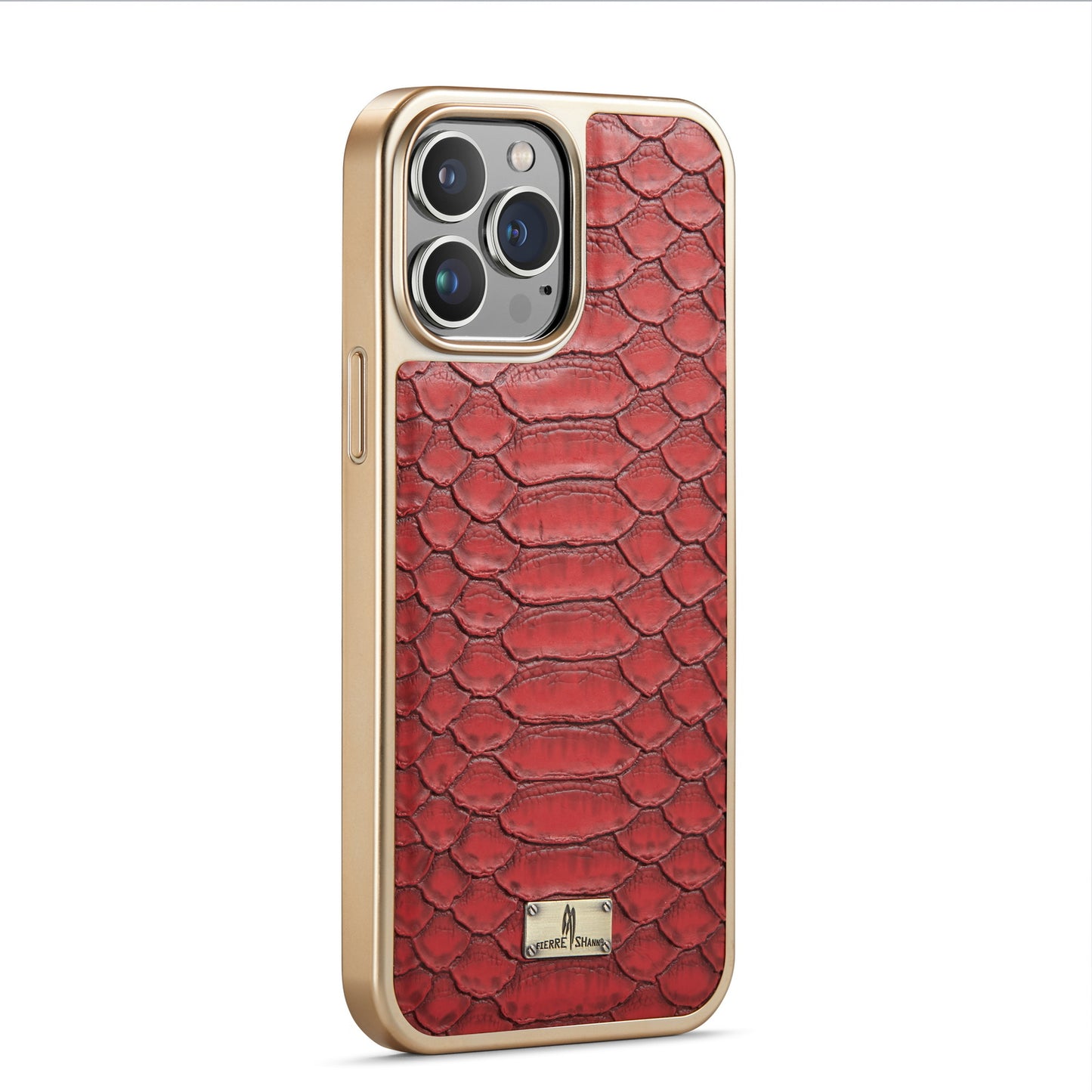 TPU Plated Boa Constrictor Leather iPhone 14 Case Back