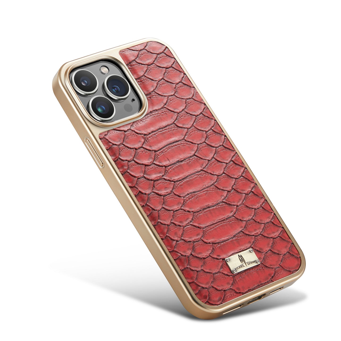 TPU Plated Boa Constrictor Leather iPhone 12 Pro Max Case Back