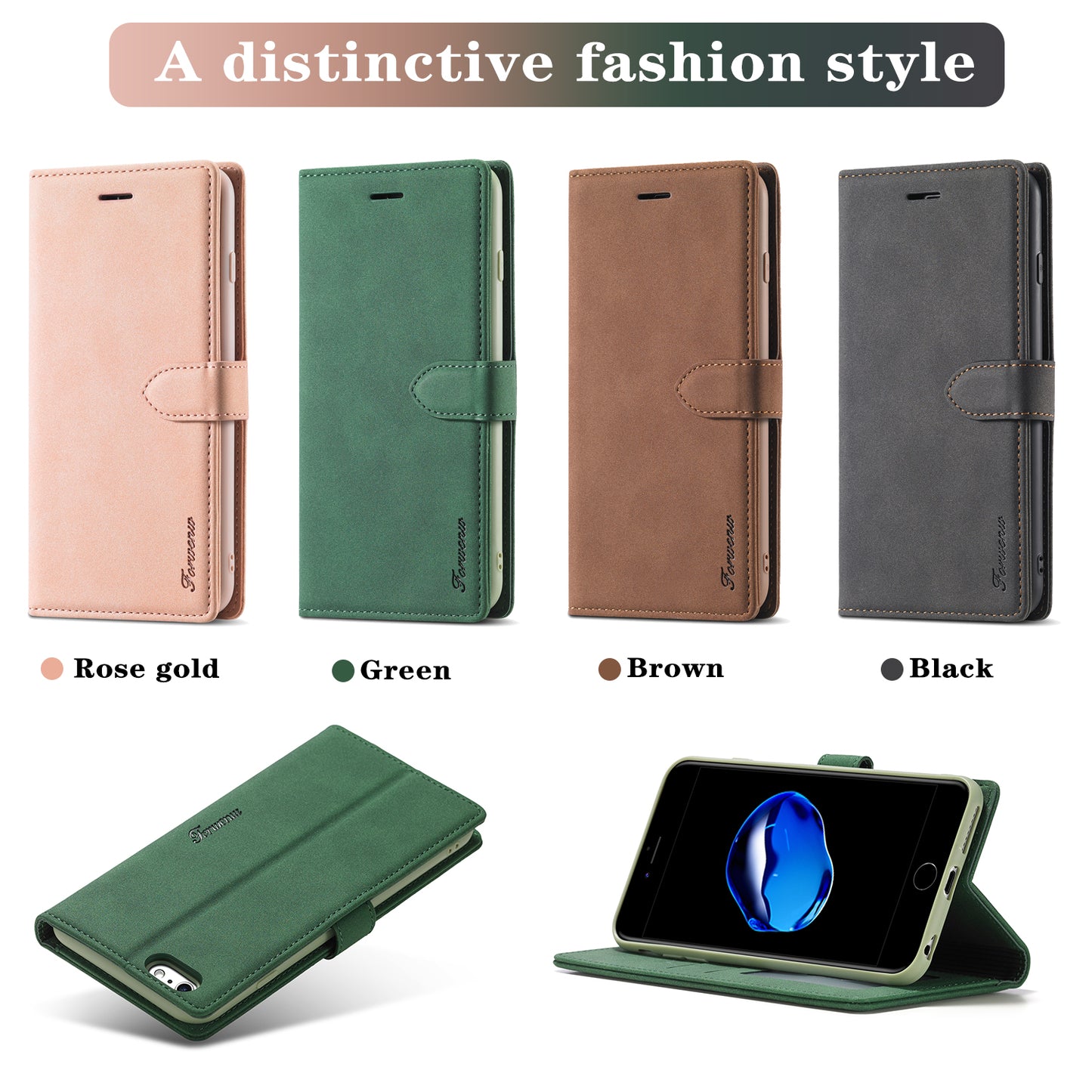 Gentry Slim Wallet Stand iPhone 6 Plus Case Buckle