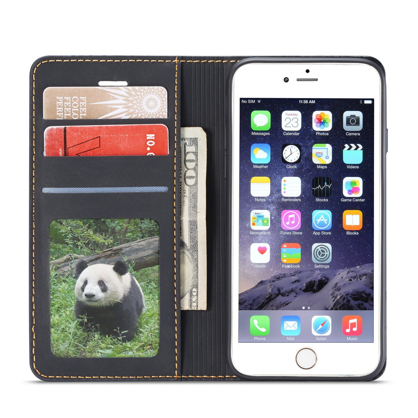 Illusion Slim Retro Leather iPhone 6 Plus Case Magnetic