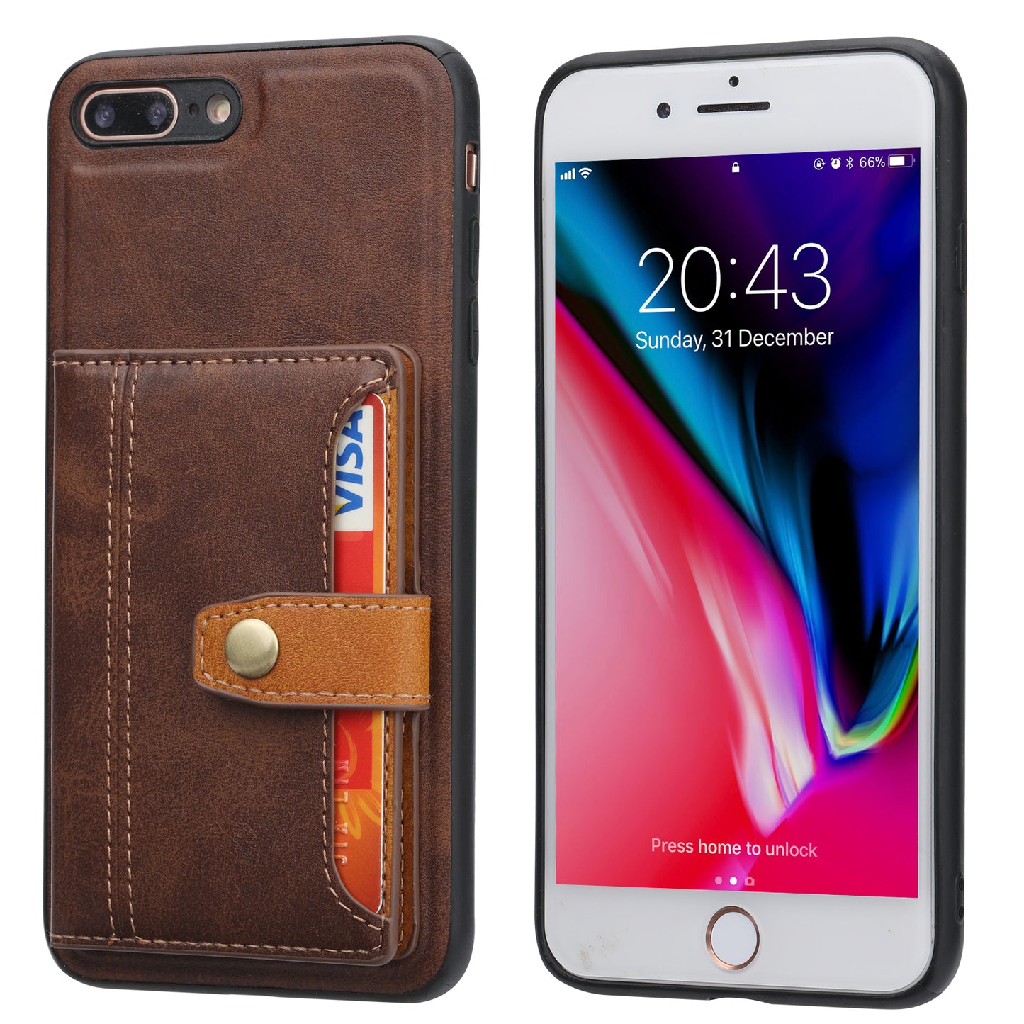 Buckle Retro Leather iPhone 6s Plus Case Stand Multi-card Slots